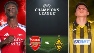 صورة تقديم مباراة أرسنال وكايرات ألماتي في دوري أبطال أوروبا 2025/2026